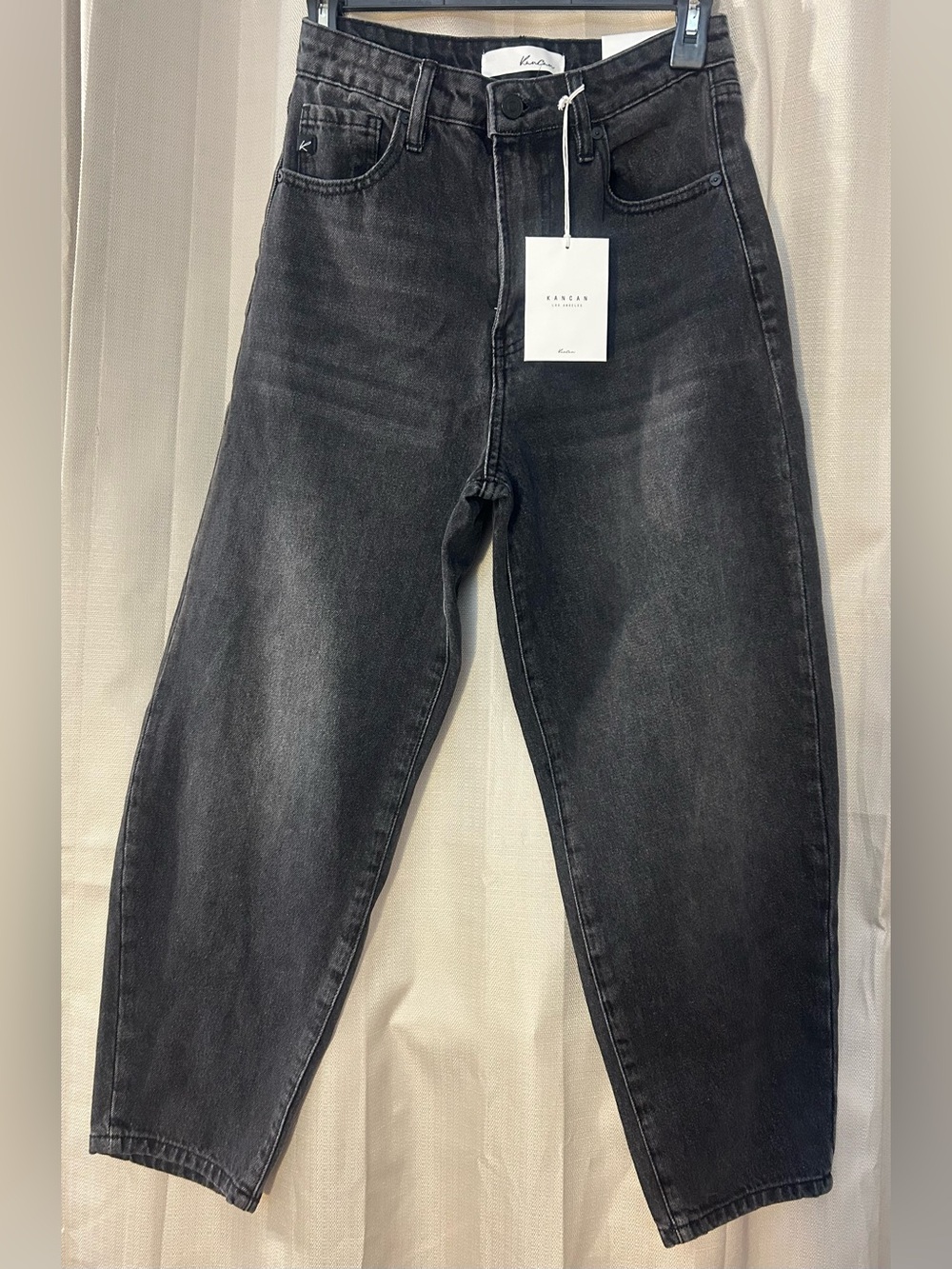 KanCan Ivy Ultra High Rise Balloon Jeans Washed Black 24